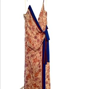 Ralph Lauren floral wrap style maxi dress with adjustable spaghetti straps
